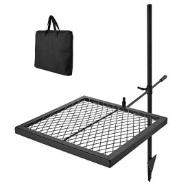 Heavy Duty Swivel Campfire Grill, 16" Portable Camping Grill Grate, Sturdy Steel BBQ Mesh