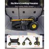 Beach Fishing Cart, 300 lbs Load Capacity, Foldable Fishing Cart with Heavy-Duty Carbon Steel Frame, 11-Inch All-Terrain Tires, 8 Rod Holders, Strap,