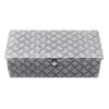 Heavy Duty Aluminum Truck Bed Tool Box, Stripes Plated Tool Box with Side Handle and Lock Keys, Storage Toolbox Chest Organizer for Trailer, Pickup,