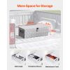 Heavy Duty Aluminum Truck Bed Tool Box, Stripes Plated Tool Box with Side Handle and Lock Keys, Storage Toolbox Chest Organizer for Trailer, Pickup,